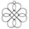Clover Lotus flower 63mm wire pendant - Size 57.8x63mm
