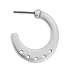 Earring oval hoop 3/4 with 5 holes with titanium p - Size 24.1x26.7mm