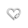 Padlock heart shape motif wireframe - Size 18.3x16mm