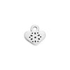 Flat heart motif mini pendant - Size 10.8x10.5mm