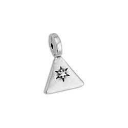 Triangular mini motif with star 1.5mm - Size 11.3x15.5mm - Hole 1.5mm