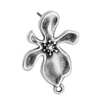 Earring organic flower with 1 ring titanium pin - Size 17x29mm