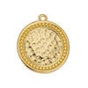 Motif round hammered with grains pendant - 21,4x24,3mm