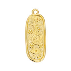 Oval motif with spiritual elements pendant - 10,7x27,7mm