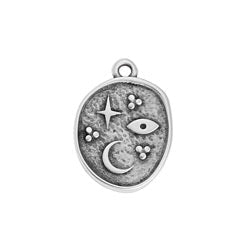 Round motif with spiritual elements pendant - 14x19,4mm