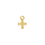 Motif cross with double lines pendant - 7x10,6mm