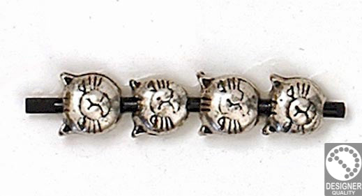 Cat face bead - Size 7.6x8mm - Hole 2.2mm