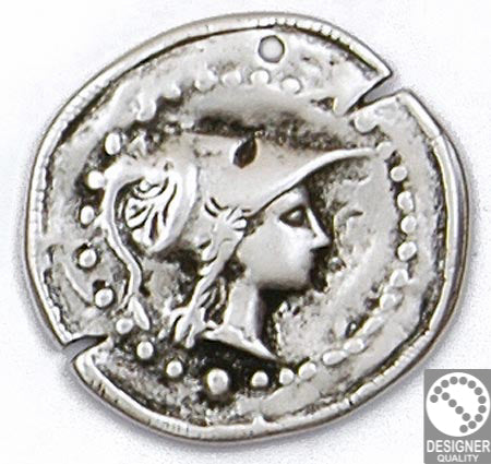 Athena coin pendant - Size 33.5x34mm