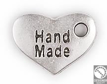 Heart "Handmade" - Size 15x10mm