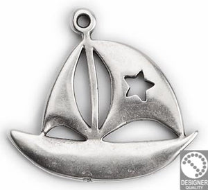 Small boat with star - Size 29x28mm