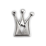 Small crown with heart - Size 18x22.6mm
