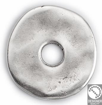 Handmade disc with hole - Size 28x26mm - Hole 6mm