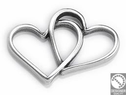 Double heart wireframe - Size 14x19mm