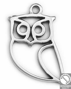Owl wireframe pendant - Size 17x25mm