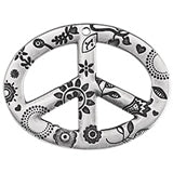 Peace sign floral - Size 51x40mm