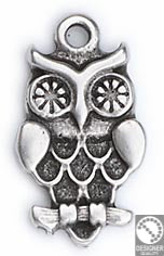 Owl charm - Size 11x19mm