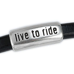 Regaliz tube "LIVE TO RIDE" - Size 33x14mm - Hole 10x7mm