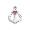 Pendant anchor with heart - Size 16x41mm