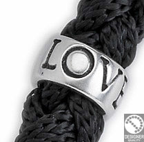 Bead "LOVE" 8mm - Size 6x12mm - Hole 8mm