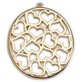 Pendant oval with hearts frame - Size 42x50mm