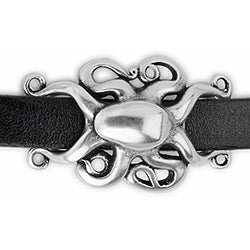 Octapus motif for bracelet - Size 40x26mm - Hole 10x2mm