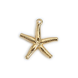 Starfish pendant textured narrow 20mm - Size 17x19mm