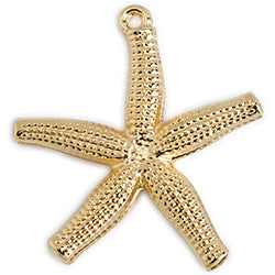 Starfish pendant textured narrow 50mm - Size 44x50mm