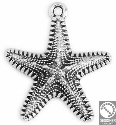 Starfish textured pendant 35mm - Size 30x34mm
