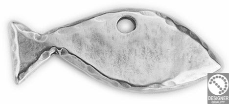 Fish hammered - Size 37x16mm
