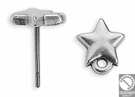 Earring star with titanium pin - Size 9x10mm