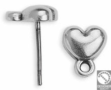 Earring Heart with titanium pin - Size 7.5x9mm