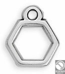 Hexagon wireframe pendant - Size 9x11mm