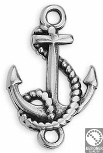 Anchor with rope 2 eyes - Size 17x26mm