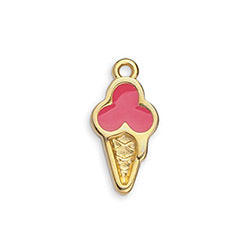 Ice cream cone pendant - Size 10x20mm