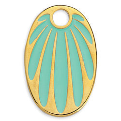 Oval pendant palm leaves - Size 26x40mm