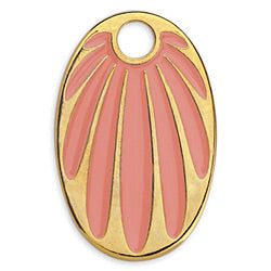 Oval pendant palm leaves - Size 26x40mm