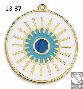 Boho round radial eye with 1 eye - Size 29x35mm