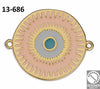 Boho eye disc with 2 eyes - Size 27x32mm
