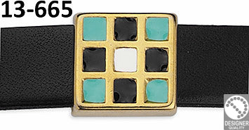 Boho Square 12mm with Pixel for 10x2.5mm - Size 12.5x12mm - Hole 10x2.5mm