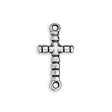 Cross bent with lines 2 eyes - Size 12x22mm