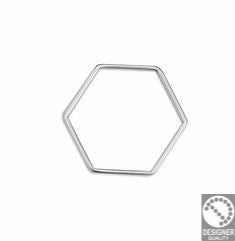 Hexagon 31mm wireframe - Size 29x26mm