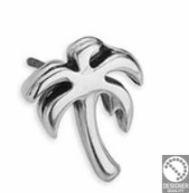 Earring palm tree with titanium pin - Size 10x12mm