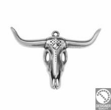 Bull skull pendant - Size 51.9x37mm