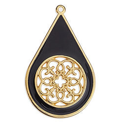 Drop with round filigree 48mm - Size 29x48mm