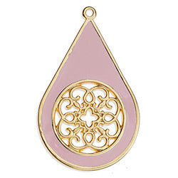 Drop with round filigree 48mm - Size 29x48mm
