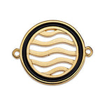 Round motif with waves with 2 eyes 28x23,3mm