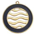 Round motif with waves pendant 42,9x44,6mm