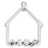 Home 60mm with 4 lucky charms pendant - Size 51x60mm