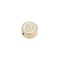 Round bead with anchor 1.5mm - Size 9x9mm - Hole 1.5mm