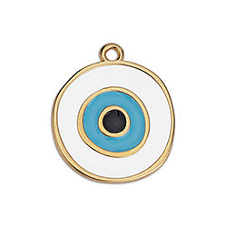 Eye round 23mm pendant - Size 19.4x22.7mm